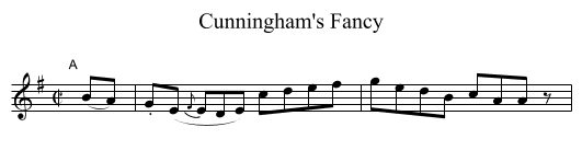 Cunningham's Fancy - staff notation