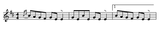 Cup o' Tea, the - staff notation