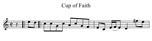 Cup of Faith - staff notation