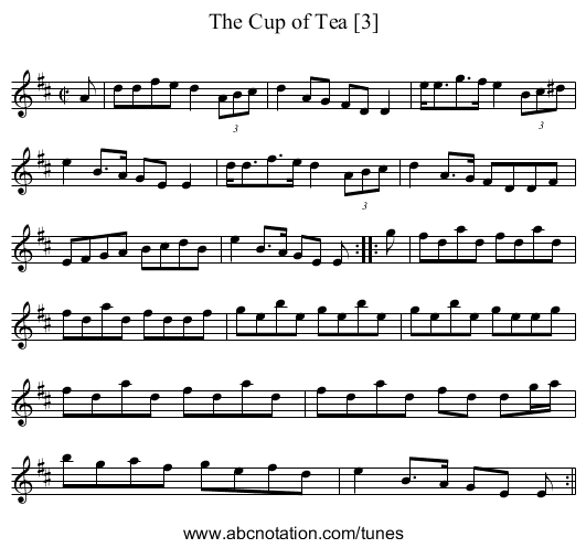 Cup of Tea [3], The - staff notation