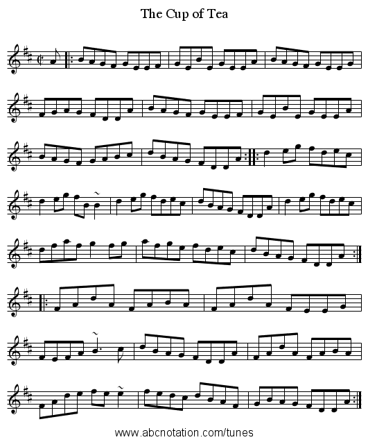 Cup of Tea, The - staff notation