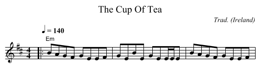 Cup Of Tea, The - staff notation