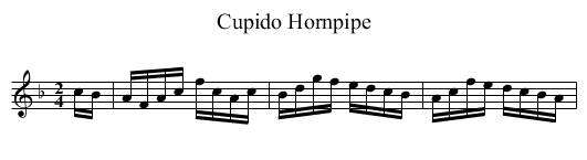 Cupido Hornpipe - staff notation