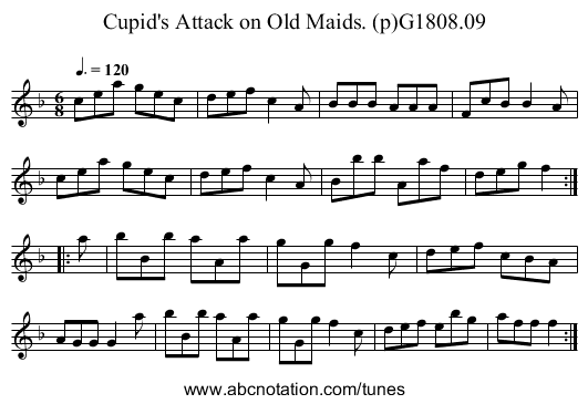 Cupid's Attack on Old Maids. (p)G1808.09 - staff notation