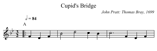 Cupid's Bridge - staff notation