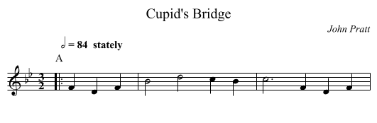 Cupid's Bridge - staff notation