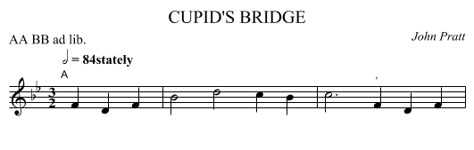 CUPID'S BRIDGE - staff notation