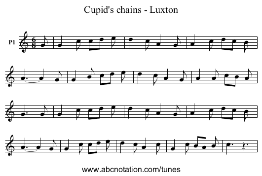 Cupid's chains - Luxton - staff notation