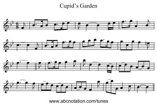 Cupid’s Garden - staff notation