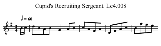 Cupid's Recruiting Sergeant. Le4.008 - staff notation
