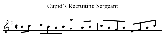 Cupid’s Recruiting Sergeant - staff notation