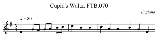 Cupid's Waltz. FTB.070 - staff notation