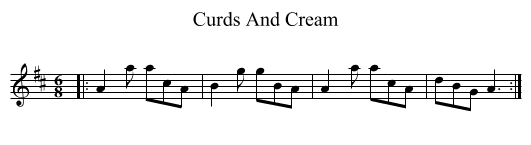Curds And Cream - staff notation