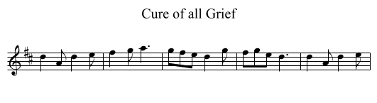 Cure of all Grief - staff notation