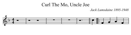 Curl The Mo, Uncle Joe - staff notation