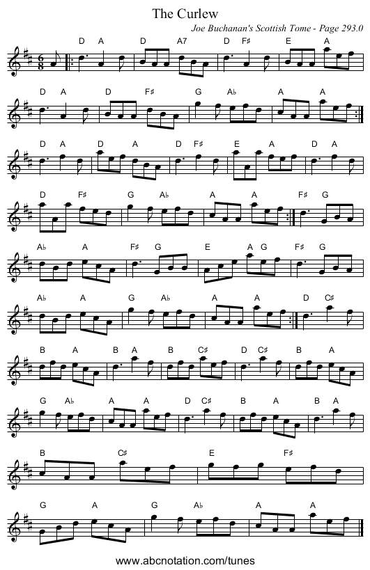 Curlew, The - staff notation