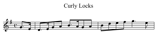 Curly Locks - staff notation