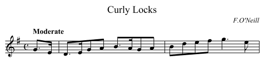 Curly Locks - staff notation
