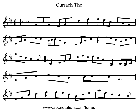 Currach The - staff notation