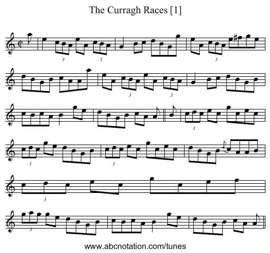Curragh Races [1], The - staff notation