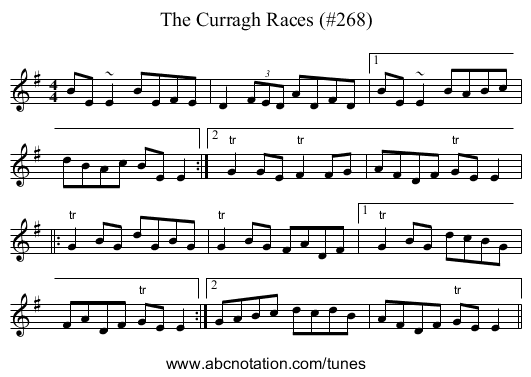 Curragh Races (#268), The - staff notation