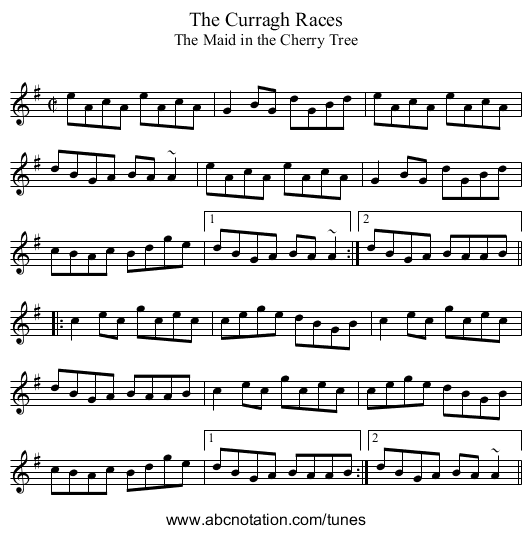 Curragh Races, The - staff notation