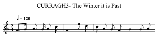 CURRAGH3- The Winter it is Past - staff notation