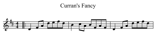 Curran's Fancy - staff notation