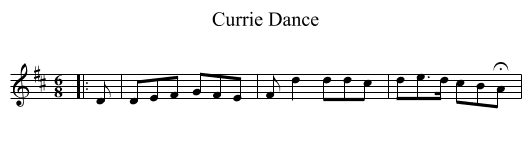 Currie Dance - staff notation