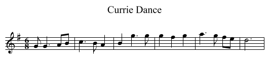 Currie Dance - staff notation