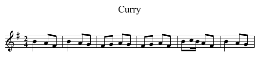 Curry - staff notation