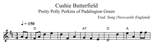 Cushie Butterfield - staff notation
