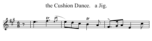 Cushion Dance.   a Jig., the  - staff notation