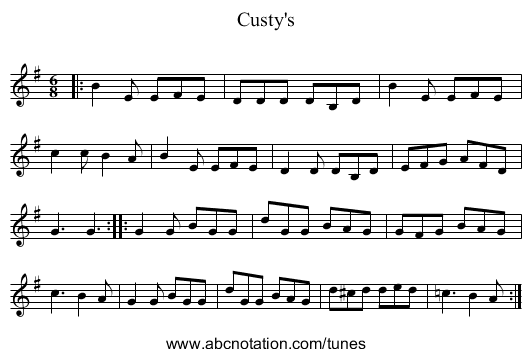 Custy's - staff notation
