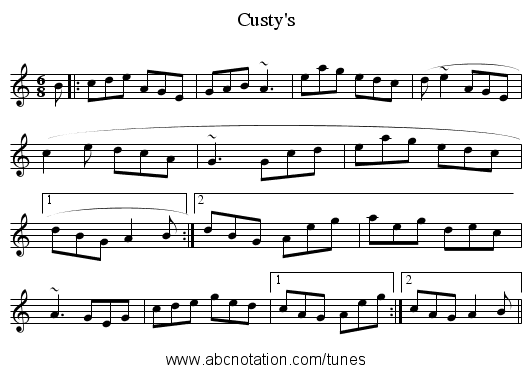 Custy's - staff notation