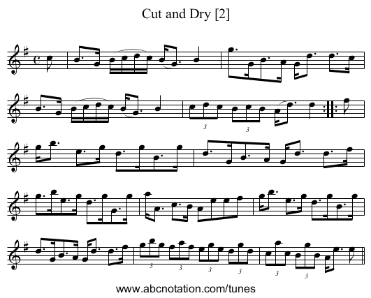 Cut and Dry [2] - staff notation