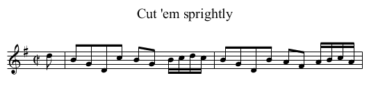 Cut 'em sprightly - staff notation