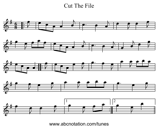Cut The File - staff notation