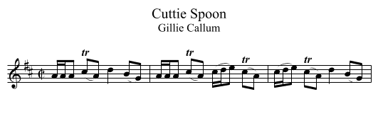 Cuttie Spoon - staff notation