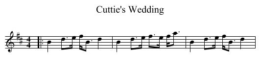 Cuttie's Wedding - staff notation