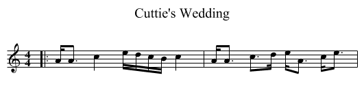 Cuttie's Wedding - staff notation
