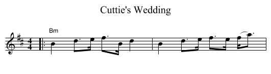 Cuttie's Wedding - staff notation