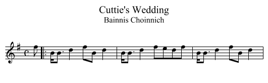 Cuttie's Wedding - staff notation