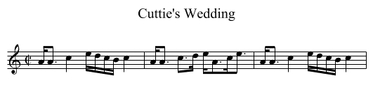 Cuttie's Wedding - staff notation