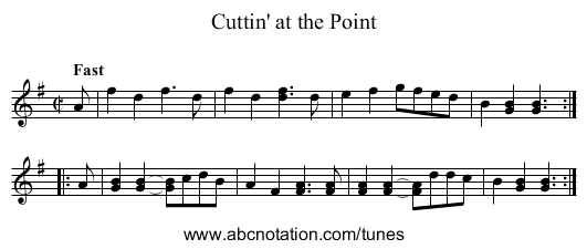 Cuttin' at the Point - staff notation