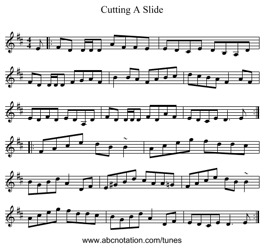 Cutting A Slide - staff notation