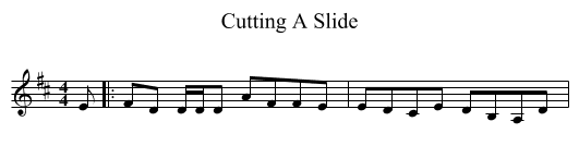 Cutting A Slide - staff notation