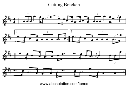 Cutting Bracken - staff notation