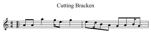 Cutting Bracken - staff notation