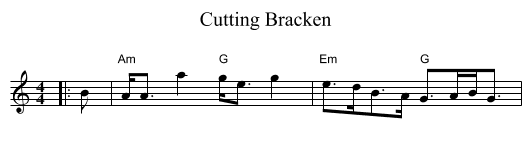 Cutting Bracken - staff notation